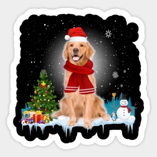 Funny Golden Retriever Christmas T-shirt Sticker